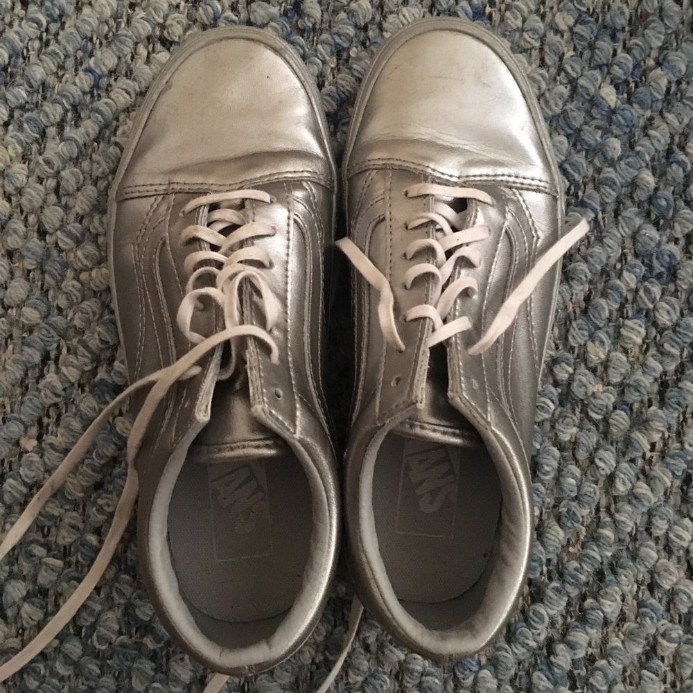 Metallic Silver Women's Sneakers - Vans
